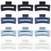 Picture of Sisiaipu 12 Pcs Medium Hair Clips, 3.5 Inch Square Claw Clips for Thick and Thin Hair - Blue