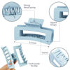 Picture of Sisiaipu 12 Pcs Medium Hair Clips, 3.5 Inch Square Claw Clips for Thick and Thin Hair - Blue