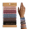 Picture of 20 PCS Boho Hair Ties, Bracelets Hair Ties for Thick or Thin Hair, 4 Styles Boho Ties for Ponytail Holders, 2.36’’ Hair Ties No-Damage, Multicolor