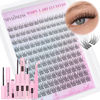 Picture of Wispy Lash Clusters Kit Natural Lash Extension Kit 9-12MM Cluster Eyelash Extensions Kit DIY Eyelash Extension Kit C Curl Individual Lashes Clusters Eyelash Extension with Lash Remover by TNFVLONEINS