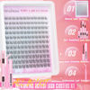 Picture of Wispy Lash Clusters Kit Natural Lash Extension Kit 9-12MM Cluster Eyelash Extensions Kit DIY Eyelash Extension Kit C Curl Individual Lashes Clusters Eyelash Extension with Lash Remover by TNFVLONEINS