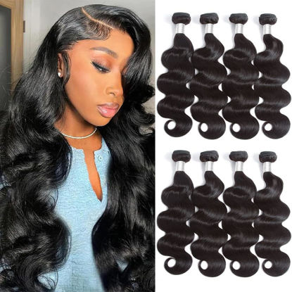 Picture of Beauty Princess Body Wave Human Hair 4 Bundles Double Weft 10A Brazilian Hair Bundles (16/18/20/22 Inch New, 4 Bundles)