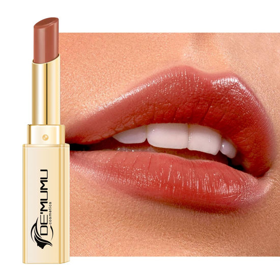 Picture of DE'MUMU Brown Nude Lipstick for Women Hydrate Lipstick Glossy Moisture Lip Gloss Sheer-Medium Coverage Long Lasting Lipsticks for Dry Lips, DM103 Milk Tea