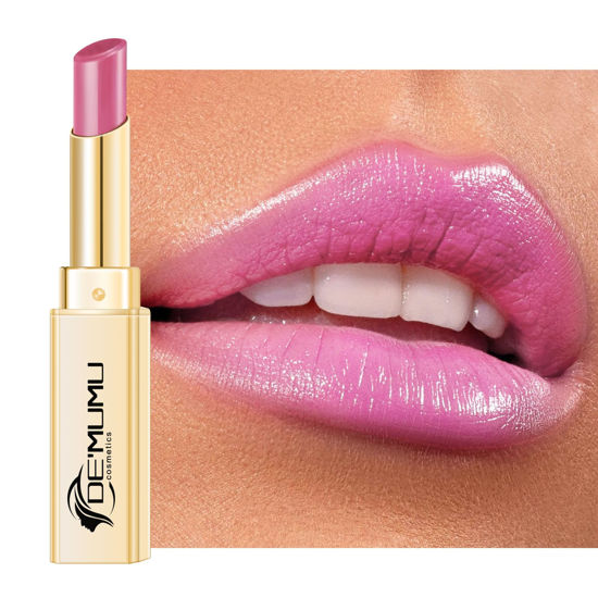 Picture of DE'MUMU Pink Lipstick for Women Hydrate Glossy Lipstick Moisture Lip Gloss Sheer-Medium Coverage Long Lasting Lipsticks for Dry Lips, DM104 Smoky Pink