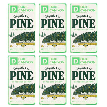 Picture of Duke Cannon Supply Co. Big Brick of Soap Bar for Men Holiday Edition Illegally Cut Pine (Fresh Split Pine Scent) Multi-Pack- Superior Grade, Extra Large, Paraben-free, Cruelty-Free, 10 oz (6 Pack)