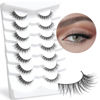 Picture of Onlyall Natural Lashes Wispy Lashes Natural Look False Eyelashes Natural Flared Eyelashes False Eye Lashes Soft Fluffy Lashes 7 Pairs D9 Natural Foxy-12mm