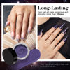 Picture of AZUREBEAUTY Dip Powder Nail Set 6 Colors Dark Light Blue Purple Brown Wine Red Shimmery Sparkle Shiny Fall Winter Dipping Powder Starter Kit French Nail Art Manicure Salon No Need Nail Lamp Cured
