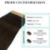 Picture of DOORES Tape in Human Hair Extensions, Light Dark Brown 14 Inch 50g 20pcs, Human Hair Remy Hair Extensions, Straight Hair Extensions Remy hair Skun Weft