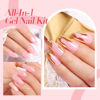 Picture of Born Pretty 28Pcs Jelly Gel Nail Polish Kit With U V Light 48W Nail Lamp 12 Colors Jelly Pink Nude Neutral Gel Polish Set with Base/Top Coat Gel Manicure All-In-One Nail Gel Kit Ideal Gifts