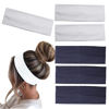 Picture of MLMOMVME 6 Pcs Headbands for Women Hair Cotton Headband Non-slip Stretchy Elastic Head Wrap Holder Hair Accessories White Navy Blue Color