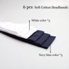 Picture of MLMOMVME 6 Pcs Headbands for Women Hair Cotton Headband Non-slip Stretchy Elastic Head Wrap Holder Hair Accessories White Navy Blue Color