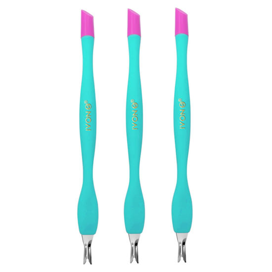 Picture of IVON 3pcs Cuticle Trimmer Pusher, Rubber Tip Soft on Nail Bed