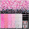 Picture of 9000PCS Flatback Pearls and Rhinestones for Crafting, Pink White 3-10mm Resin Rhinestones and Half Pearls for Bedazzling, Nail Art and Dec with 3pcs B7000 Jewelry Glue, Tweezer and Pickup Pencil