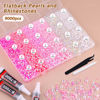 Picture of 9000PCS Flatback Pearls and Rhinestones for Crafting, Pink White 3-10mm Resin Rhinestones and Half Pearls for Bedazzling, Nail Art and Dec with 3pcs B7000 Jewelry Glue, Tweezer and Pickup Pencil
