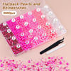 Picture of 9000PCS Flatback Pearls and Rhinestones for Crafting, Dark Pink Mixed Size 3-10mm Resin Rhinestones and Half Pearls for Bedazzling, Nail Art and Decoration with Tweezer and Pickup Pencil