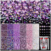 Picture of 9000PCS Flatback Pearls and Rhinestones for Crafting, Purple 3-10mm Resin Rhinestones and Half Pearls for Bedazzling, Nail Art and Dec with 3pcs B7000 Jewelry Glue, Tweezer and Pickup Pencil
