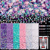 Picture of 9000PCS Flatback Pearls and Rhinestones for Crafting, Pink Purple 3-10mm Resin Rhinestones and Half Pearls for Bedazzling, Nail Art and Dec with 3pcs B7000 Jewelry Glue, Tweezer and Pickup Pencil