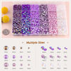 Picture of 9000PCS Flatback Pearls and Rhinestones for Crafting, Purple Mixed Size 3-10mm Resin Rhinestones and Half Pearls for Bedazzling, Nail Art and Decoration with Tweezer and Pickup Pencil
