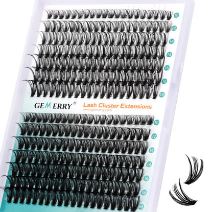 Picture of Lash Clusters GEMERRY 280pcs Clusters Lashes D Curl Soft&Natural Individual Lashes Cluster Eyelash Clusters DIY Lash Extensions at Home（30P+40P-10-18mm)