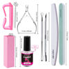 Picture of FANDAMEI Nail Buffers and Files, Manicure Tools Kit with 3PCS Nail File, 2PCS Nail Buffer, Rectangular Nail Buffer Block, Cuticle Nippers, Cuticle Pusher, Cuticle Peeler. Cuticle Oil and Nail Brush.