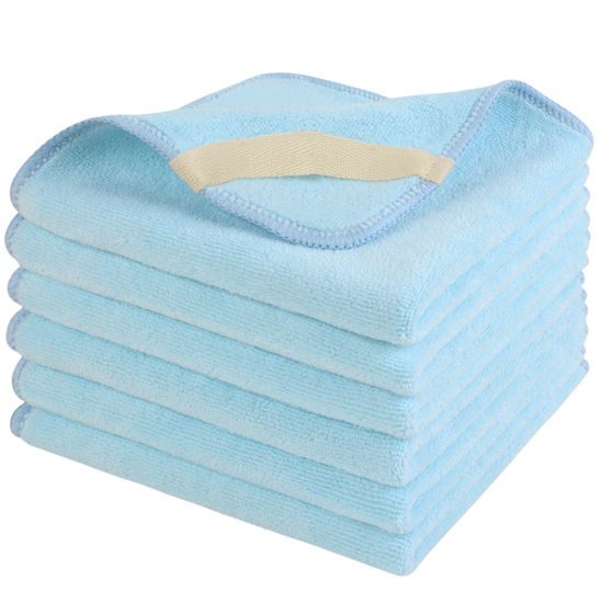 Picture of SINLAND Microfiber Facial Cloths Fast Drying Washcloth 12inch x 12inch Absorbent Face Wash Cloth Soft Makeup Remover Cloths