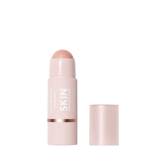 Picture of CoverGirl Trublend Skin Enhancer Highlighter Balm Stick, 320 Rose Beam, Highlighter, Vegan Formula, Easy to Use, Glides on Effortlessly, Non-Greasy, Doesn't Crease, 0.21oz