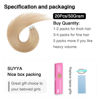 Picture of SUYYA Tape in Hair Extensions Human Hair 50g/pack 20pcs Straight Seamless Skin Weft Tape in Real Human Hair Extensions(20inch 16# Light Blonde)