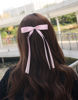 Picture of 4pcs Hair Clips for Women Tassel Ribbon Bowknot Hair Clips with Long Tail, Women Hair Clip for Girl, Solid Hair Clips Long Hair Accessories Barrettes Claw Hair Clips with Bow (Pink Light Blue)