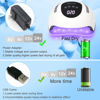 Picture of Wisdompark LED Nail Lamp 220W for Gel Nails Fast Curing Dryer with 57pcs Lamp Beads 4 Timers Professional UV Light for Home Salon Nail Art Tools White
