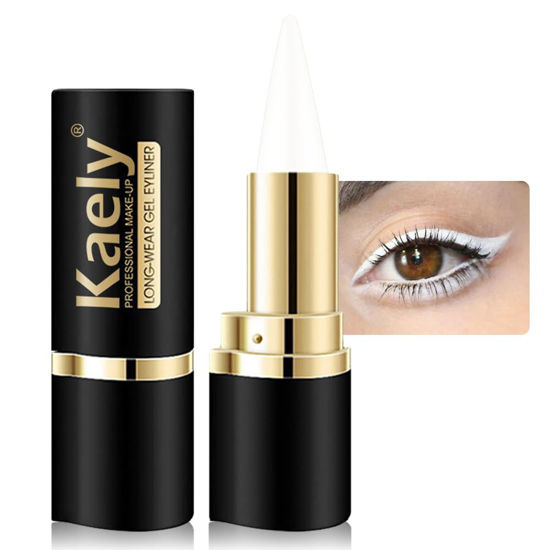 Picture of evpct 1Pcs White Gel Eyeliner Pencil Eye Black Face Paint Stick Makeup Set Waterproof Matte Cream Crayon Eyeliner Pencil Set Cat Eye Liners Eyeshadow Guide delineador de ojos contra el agua