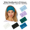 Picture of GiLi 6 Pack Wide Headbands for Women Non Slip Soft Elastic Hair Bands Yoga Running Sports Workout Gym Head Wraps, Knotted Cotton Cloth African Turbans Bandana (with 6 Pcs Hair Ties)