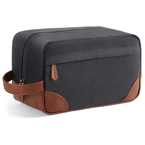 Picture of Vorspack Large Toiletry Bag Hanging Dopp Kit for Men Water Resistant Canvas Shaving Bag with Large Capacity for Travel - Dark Grey