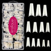 Picture of 600PCS Half Cover Coffin Nail Tips - Acrylic Nail Tips, krofaue 12 Size Natural Half Cover Nail Tips, Half Cover Acrylic False Nail Tips With Box for Nail Tips Art Salons and Home DIY