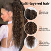 Picture of ORSUNCER Ponytail Extension Claw 30" Curly Pony Tail Clip in Hair Extensions Fluffy Natural Looking Synthetic Hairpiece for Women (Chocolate Brown with Caramel Blonde)