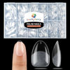 Picture of Luckyfairy Extra Short Almond Fake Nails, 504pcs Soft Gel x Pre-Shaped Acrylic Nail Tips, Half Matte Full Cover Clear Gelly Press on Flase Nail Tips for Extension Nail Manicure Home DIY 12 Sizes