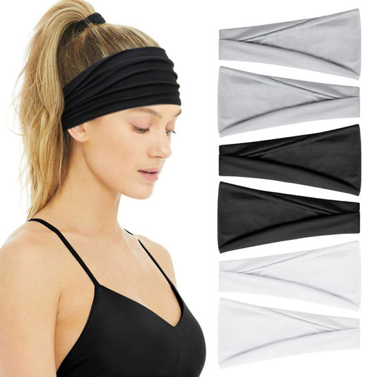 Picture of Huachi Headbands for Women Non Slip Workout Gym Headbands for Women Sweat Bands Womens Headbands Hairbands for Women's Hair