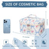 Picture of Large Makeup Bag, Cute Cosmetic Bag for Women Girls, Floral Coquette Aesthetic Toiletry Bag, Travel Make Up Organizer Bag (Blue Butterfly)