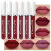 Picture of evpct CmaaDu 6Pcs Lipstick Matte Liquid Lipstick Lipgloss Set for Women, Dark Plum Wine Rose Mauve Red Nude Pink labiales mate 24 horas originales matte larga duracion 24 Hour Lipstick A-02