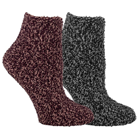 Picture of Dr. Scholl's Women's 2 Pack Soothing Spa Low Cut Lavender + Vitamin E Socks with Silicone Treads, Peach, Burgundy, Gray, Black, Shoe Size: 4-10