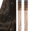 Picture of Clip in Hair Tinsel, Pack of 12Pcs,20 Inch Glitter Tinsel Hair Extensions, Festival Tinsel Fairy Hair Extension Party Dazzle Hair Accessories Strands Kit for Women Girls Kids(12Pcs,Champagne#)