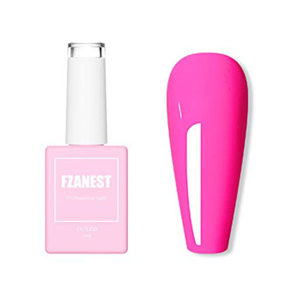Picture of FZANEST 15ml Gel Nail Polish,Bright Neon Pink Gel Polish Nail Art Starter Manicure Summer Holiday Color #30