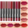 Picture of evpct 8Pcs Matte Lipstick and Lip Crayon Lip Liner Pencil Pen Set for Women DNM Dark Ruby Deep Red Nude Beige Chestnut Brown Mauve Plum Purple Wine Red Matte Lip Liner Crayon and Liquid Lipstick 03