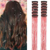 Picture of Hair Tinsel Pack of 12 Pcs Clip in Hair Tinsel Glitter Red Tinsel Hair Extensions, Festival Tinsel Fairy Hair Extension Party Dazzle Hair Accessories Strands Kit for Women Girls Kids(12Pcs,Red#)