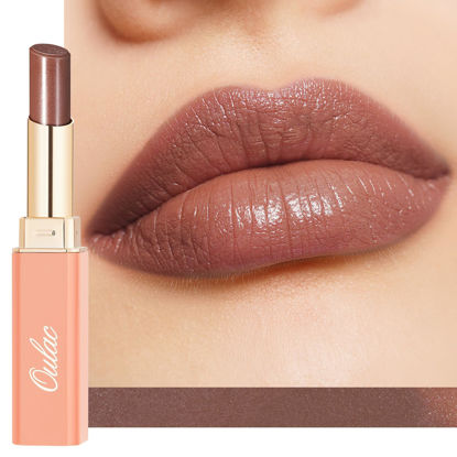 Picture of Oulac Moisturizing Shine Brown Red Lipstick for Women - 2 in 1 Glossy Brown Tinted Lip Balm, Hydrating Winter Lipstick for Dry Lips,Shine Juicy Finish Vegan 2.2g/0.07oz (03)