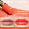 Picture of Oulac Moisturizing Shine Orange Red Lipstick for Women - 2 in 1 Orange Red Glossy Tinted Lip Balm, Hydrating Winter Lipstick for Dry Lips,Shine Juicy Finish Vegan 2.2g/0.07oz (12)