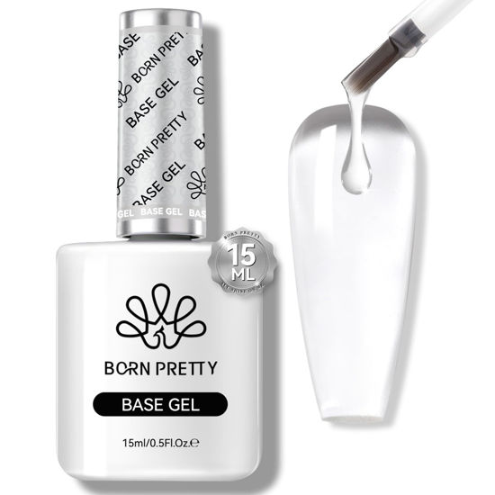 Picture of Born Pretty Gel Nail Polish No Wipe Base Gel Coat,15ml for Gel Nail Polish Soak Off LED Nail Lamp Gel Base Gel Upgraded Formula Long-Lasting DIY Home and Nail Salon