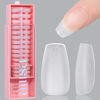 Picture of AILLSA Short Coffin Nail Tips 450pcs Soft Gel Full Cover Nail Tips Matte Pre-filed Press On False Nails Tips Fake Extension Gelly Nail Tips for Acrylic Nails Professional With Gift Box （15 Sizes）
