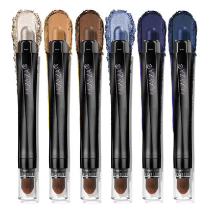 Picture of LUXAZA PRO Neutral Eyeshadow Stick Makeup Set, Metallic Shimmer Matte Cream Eye Shadow Eyeliner Brightener Pencil Crayon - Classic 6PCS A010