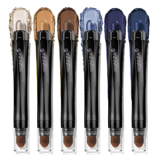 Picture of LUXAZA PRO Neutral Eyeshadow Stick Makeup Set, Metallic Shimmer Matte Cream Eye Shadow Eyeliner Brightener Pencil Crayon - Classic 6PCS A010