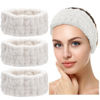 Picture of Chuangdi 3 Pieces Headband Set - Elastic Head Wrap for Makeup, Washing Face, Yoga, Sports, Shower, Women and Girls (White)